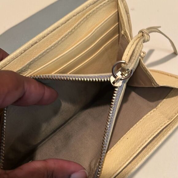 Chloe Calfskin Lily Continental Long Wallet Colorblock Blue Cream And Silver Bow - Picture 8 of 11